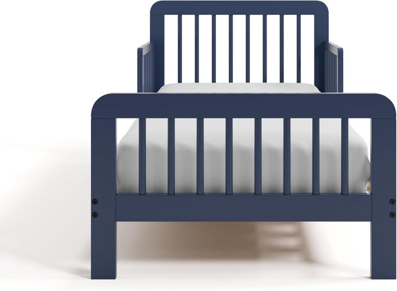Storkcraft Pasadena Toddler Bed (Midnight Blue) - GREENGUARD Gold Certified, 100% Solid Wood, Fits Standard Crib Mattress, Toddler Rails Included, Complete Design with Headboard & Footboard - Image 5